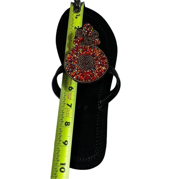 African Maasai Beaded Leather Sandals - Picture 7 of 9
